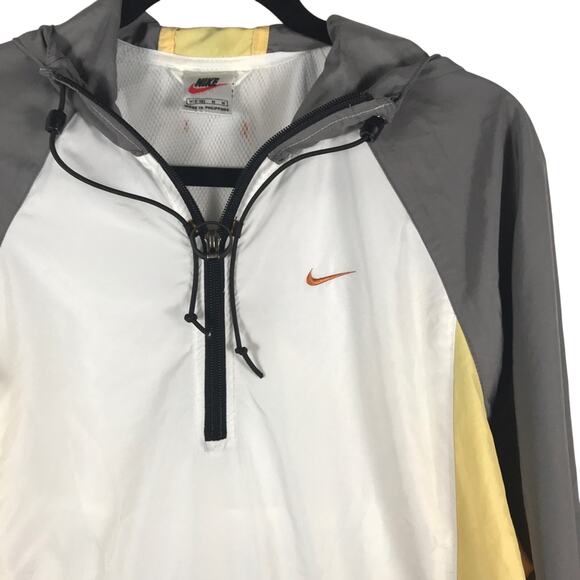 Vintage Nike Pullover Jacket Women's M 1/4 Zip Windbreaker Large Pocket Hood - Picture 3 of 7
